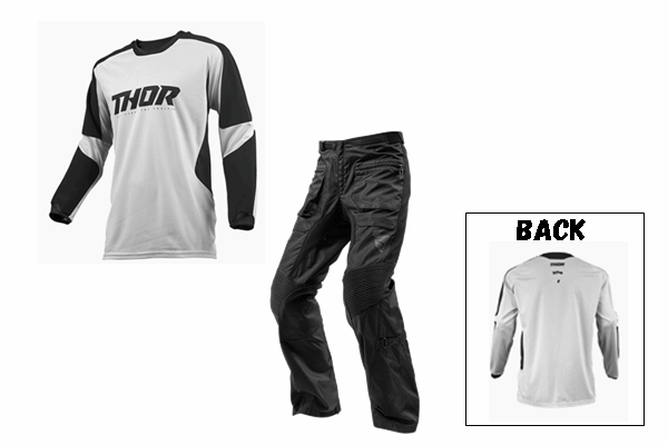【2020モデル 一斉値下げ!!】 MXウエア上下セット THOR “TERRAIN” パンツ:ブラック(オーバータイプパンツ)、ジャージ:ライトグレー/ブラック 【2020モデル 一斉値下げ!!】 MXウエア上下セット THOR “TERRAIN” パンツ:ブラック(オーバータイプパンツ)、ジャージ:ライトグレー/ブラック
